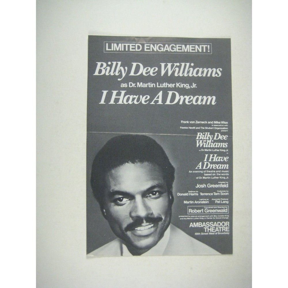 I Have a Dream FLYER Broadway Theatre 1976 Billy Dee Williams Martin Luther King